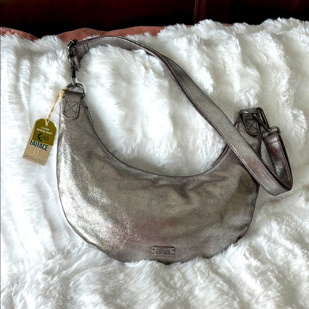 NWT Fat Face Silver Shoulder Bag